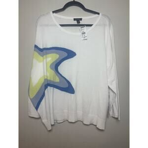 NWT Tribal Star 3/4 Sleeve Scoop Neck Knit Sweater Size XL